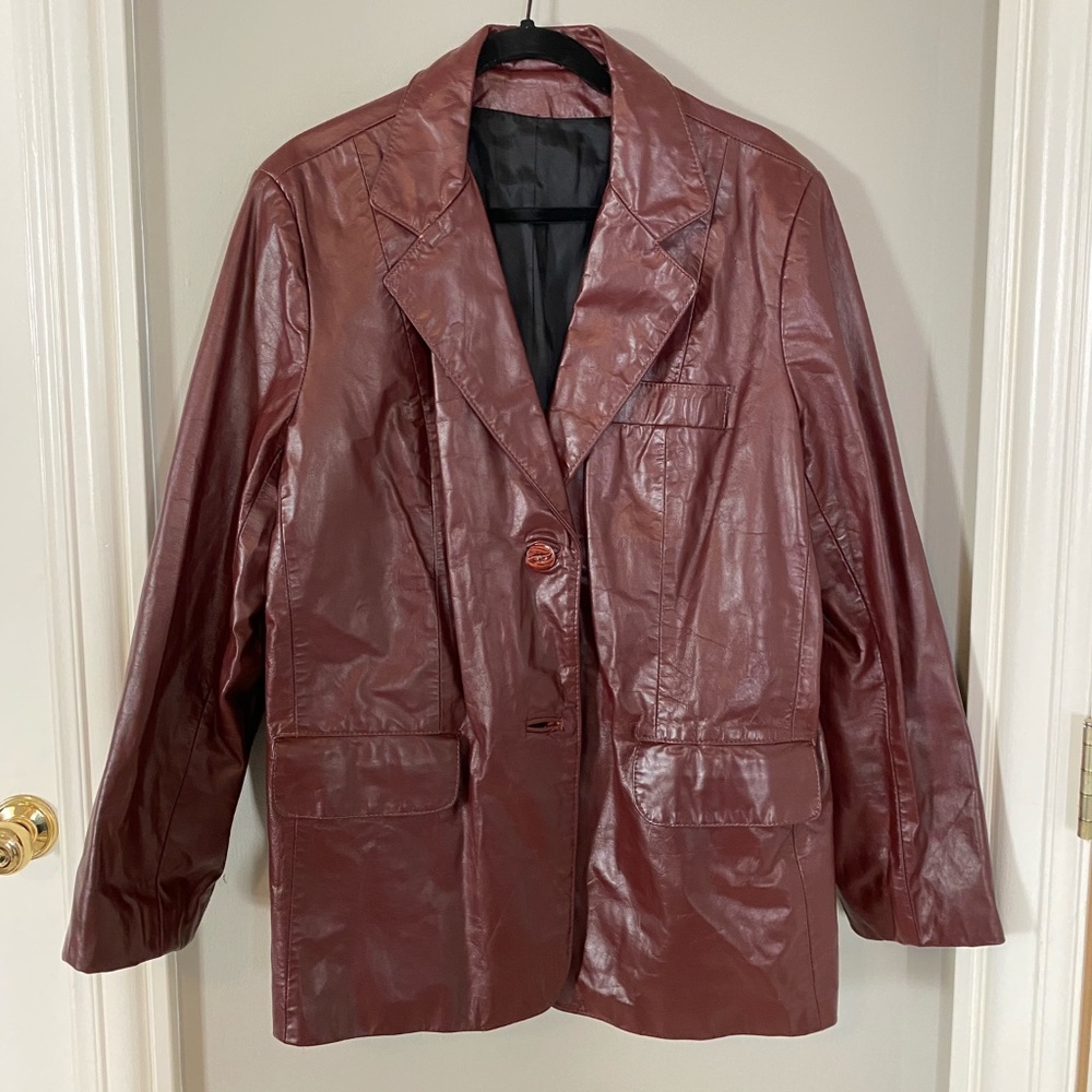 Vintage Burgundy General Leather NY Blazer, L